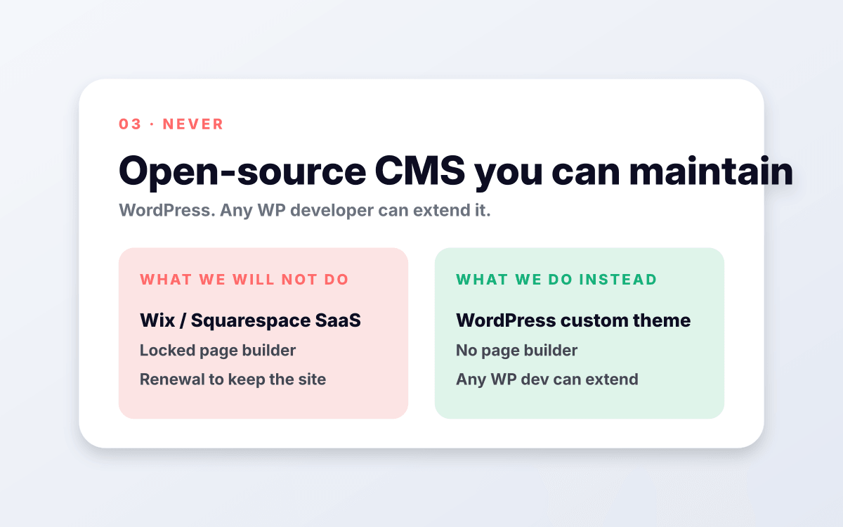 Open-source CMS you can maintain.