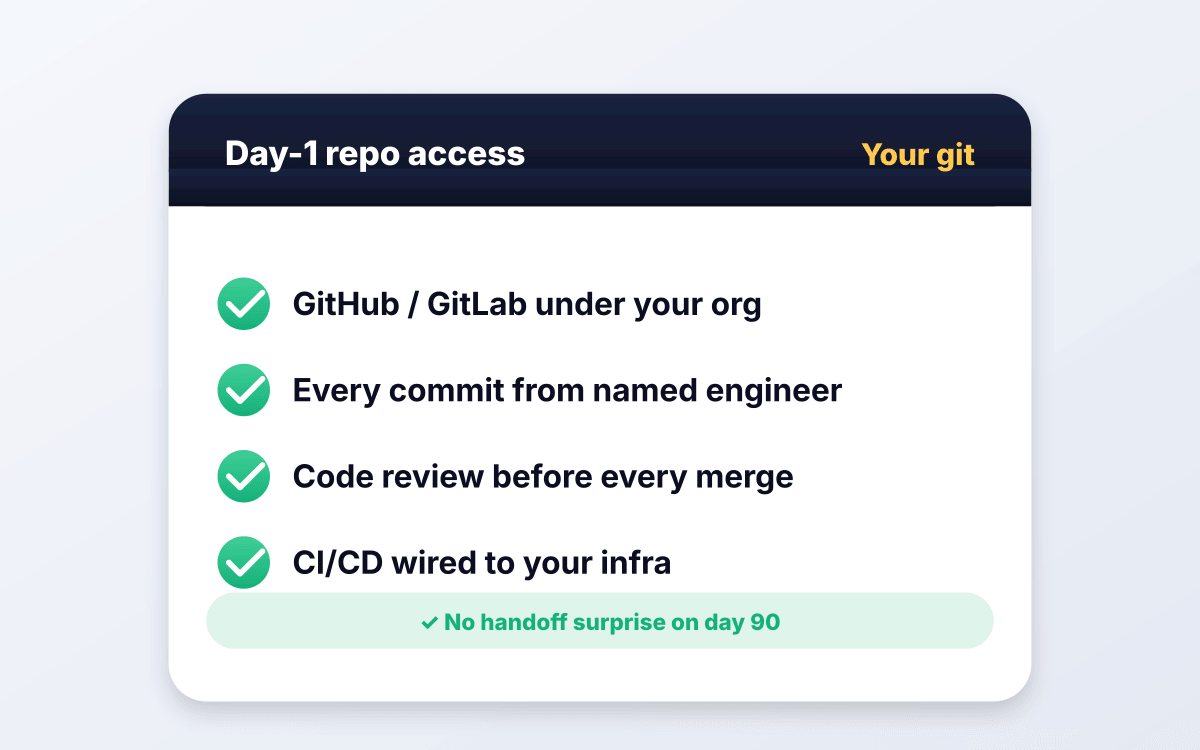 Code in your git from day one.