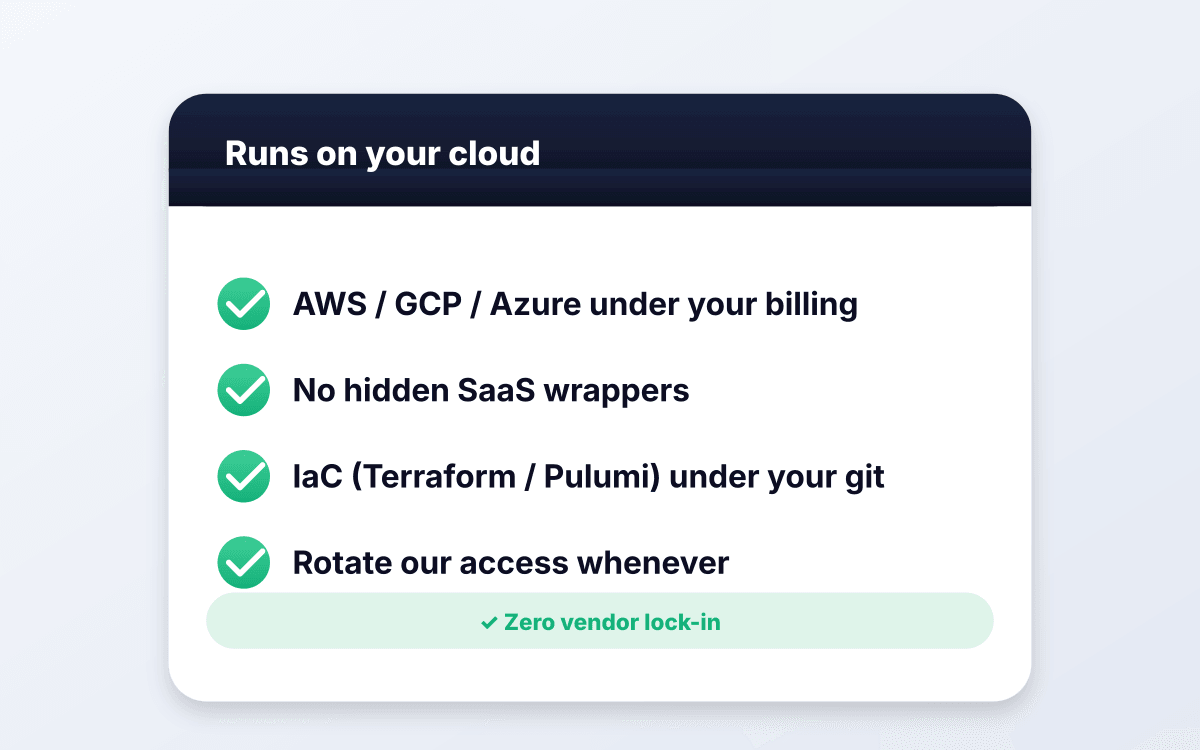 Your code, your infrastructure.