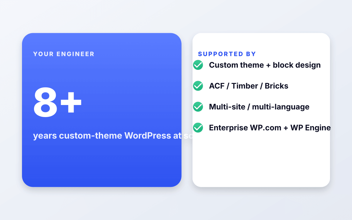 Senior WordPress engineers.