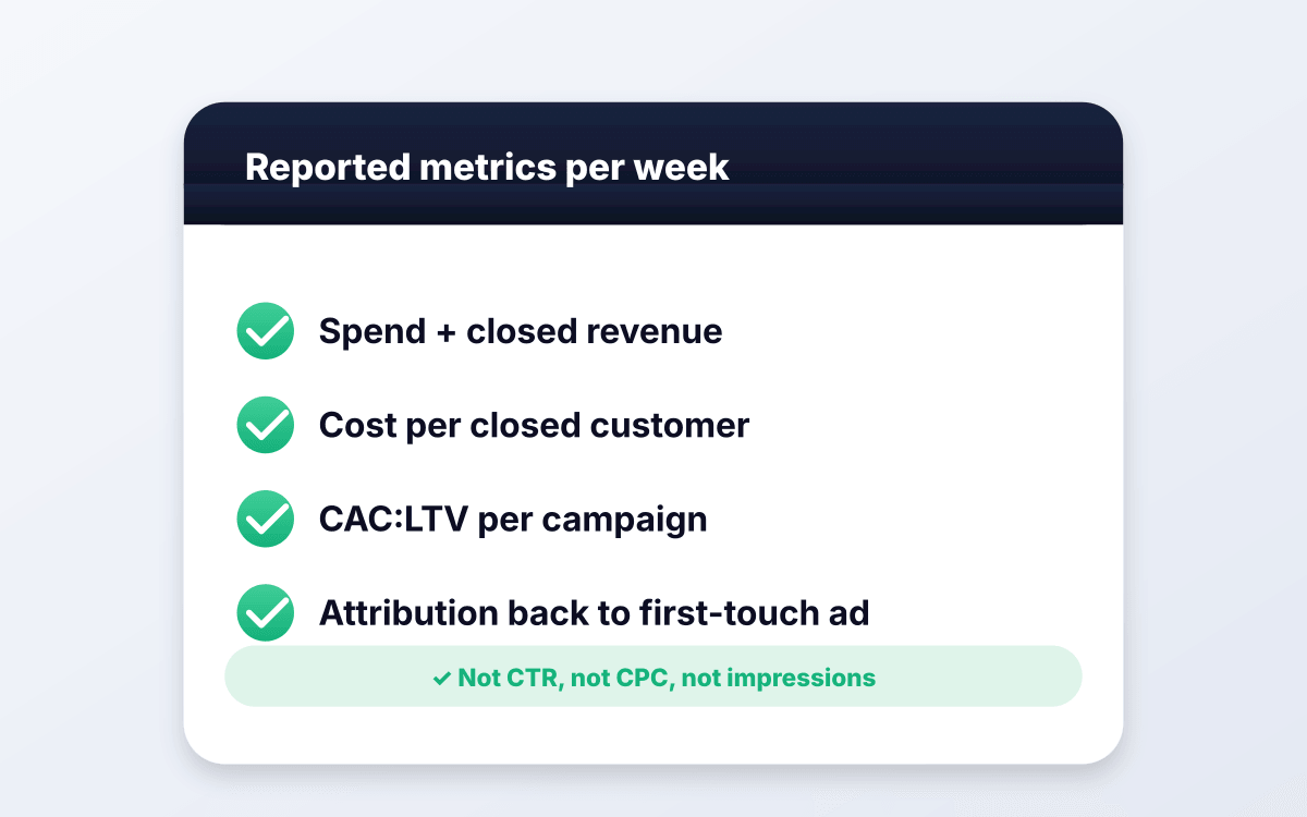 Revenue tracking, not click reports.