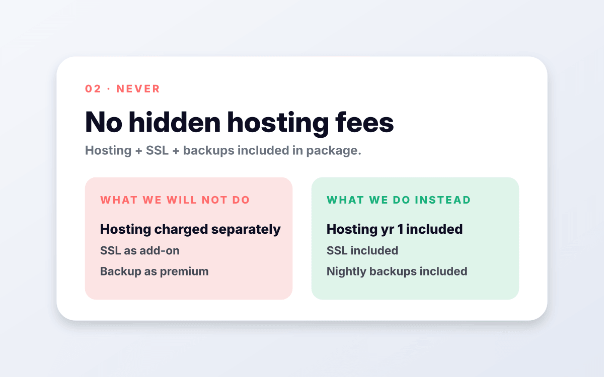 No hidden hosting fees.