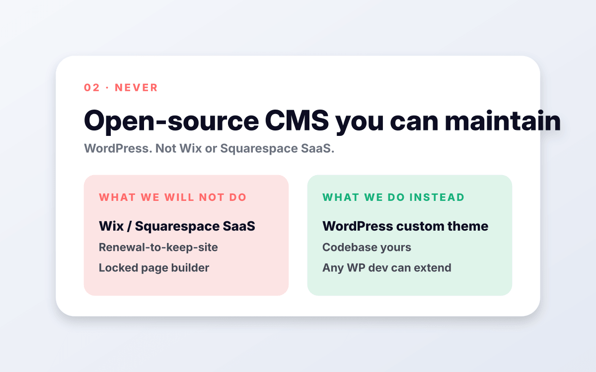 Open-source CMS you can maintain.