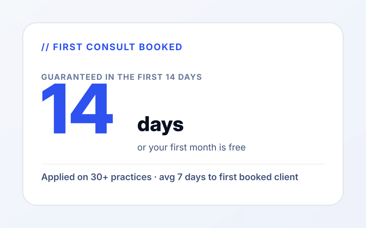 Professional Services ppc outcome 2 mockup: Same-day conversion flow. for professional services services tied to consult booked.