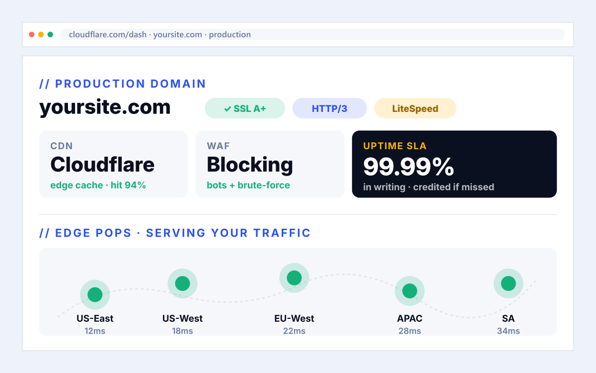 Real Estate Website Maintenance phase 02 - Hosting illustration for real estate website maintenance services showing real estate buyer + seller leads tied to showing booked.
