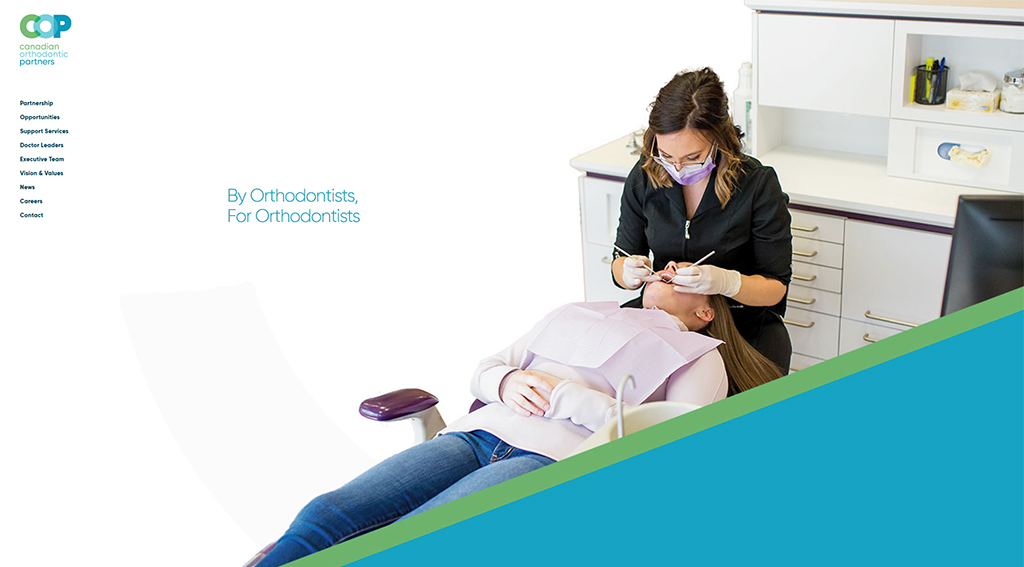 Orthodontist performing a dental procedure on a patient in a modern clinic setting, highlighting the professional care provided by Canadian Orthodontic Partners.