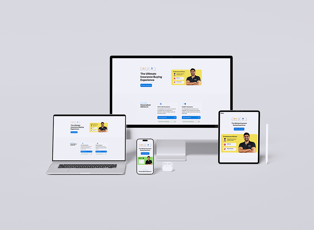 Image showcasing multiple devices displaying a website titled 