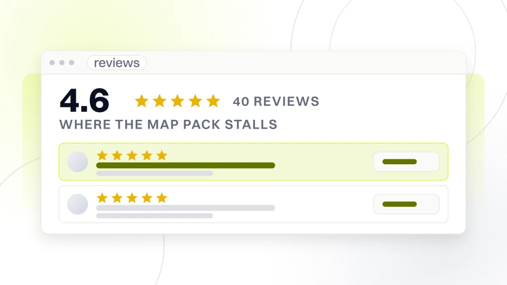 A review panel showing a 4.6 average with its stars and a 40 reviews count, and two review rows beneath it, from a guide to best Med Spa Marketing Company.