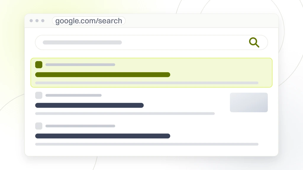 A search results page with a query box, the All and Images rail, three organic listings with the first one highlighted and a thumbnail on the second, and two rows of related search pills beneath them, from a guide to local SEO for Pet Businesses.
