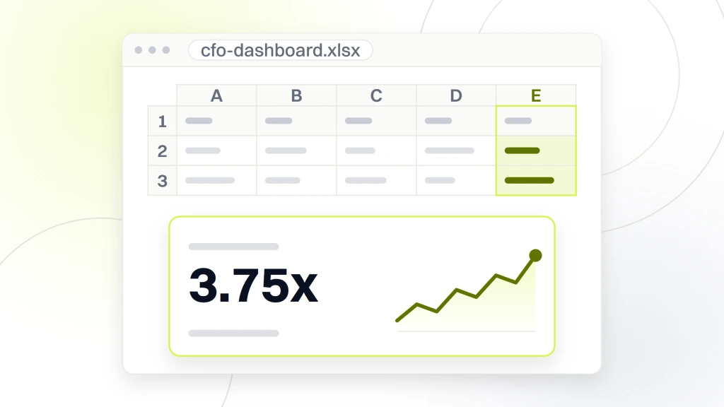 SaaS SEO ROI. A spreadsheet export with one cell pulled out and magnified, reading 3.75x pipeline to spend by the end of the 24 month engagement.