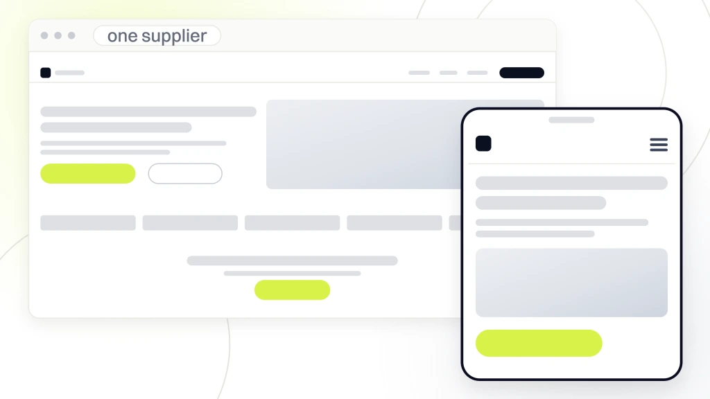Search engine optimization companies. A finished site in browser chrome with a phone build in front of it, a photographic hero, a logo strip and a lime call to action.