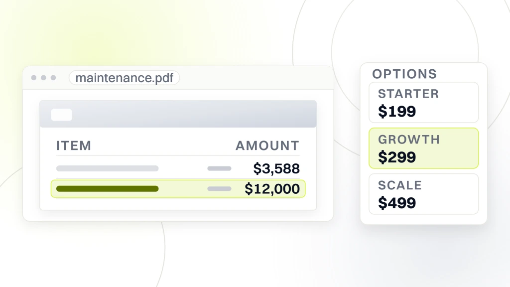 Website Maintenance Package. A quote document showing a $3,588 annual retainer against a $12,000 broken week, beside three tier cards priced $199, $299 and $499 with the middle one selected.