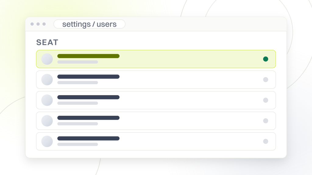 SEO reporting tool for SEO companies. A settings window showing a user table with the account owner at the top and four further seats beneath it, each with its role, the screen an agency plan is actually metered on.