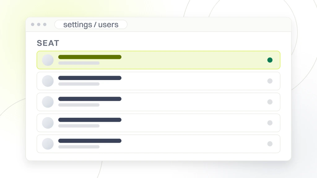 SEO reporting tool for SEO companies. A settings window showing a user table with the account owner at the top and four further seats beneath it, each with its role, the screen an agency plan is actually metered on.