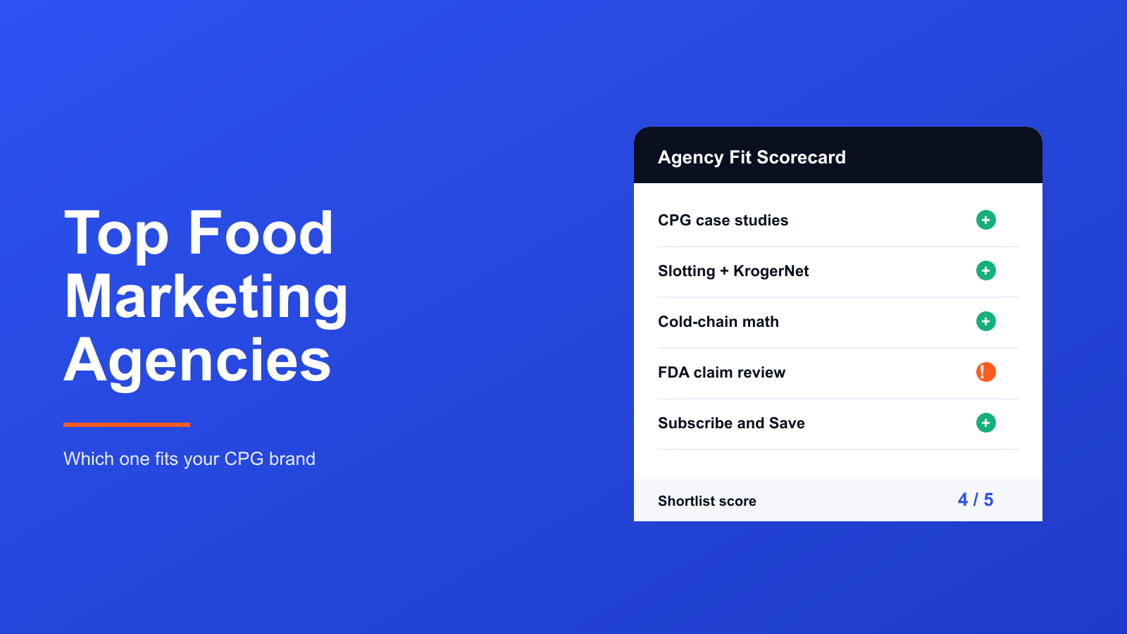 Which Top Food Marketing Agencies Fit CPG Brands Best