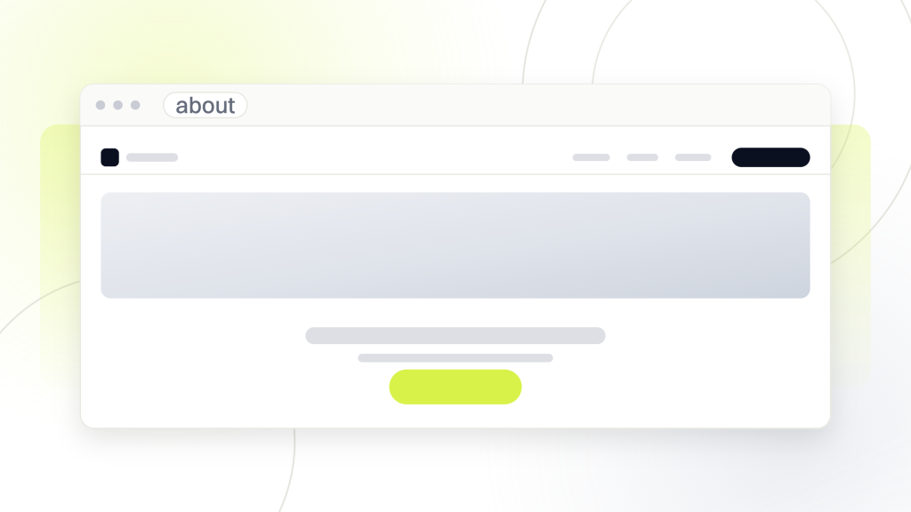 About page SEO. A browser window holding the About page with a phone build of it standing in front, showing the band and the call to action that close the page on a small screen.