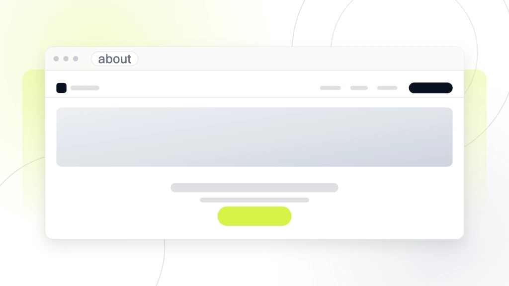 About page SEO. A browser window holding the About page with a phone build of it standing in front, showing the band and the call to action that close the page on a small screen.