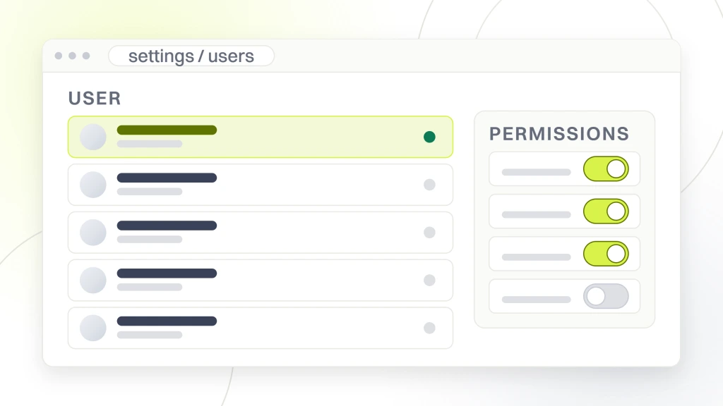 DSO career path for dentists. An admin window with a five row seat table on one side and a panel of permission switches on the other, showing what each seat controls.