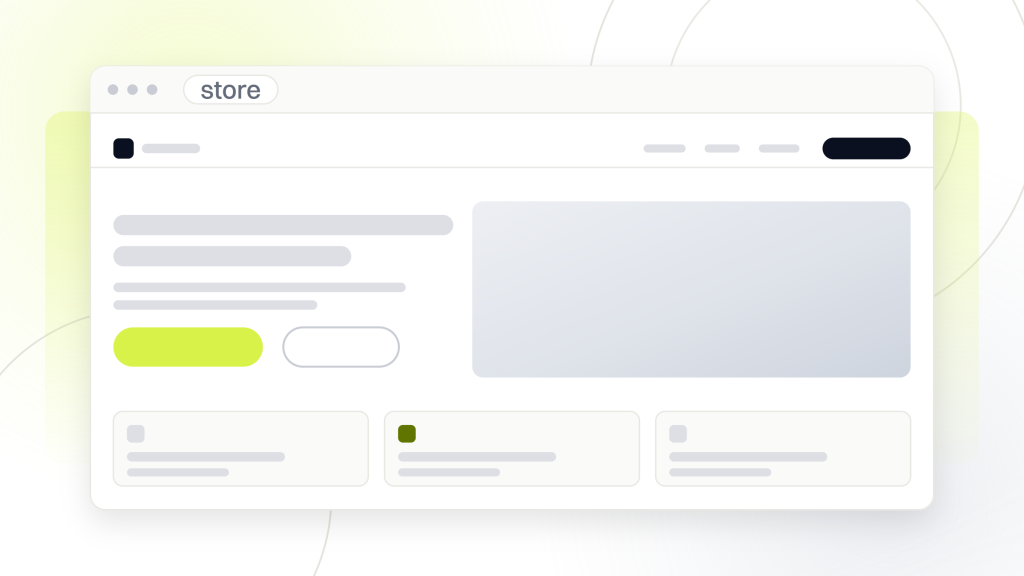 Best ecommerce platform for SEO. A browser window holding a store front with its navigation, photographic hero and product cards, a phone build of the same store in front of it.