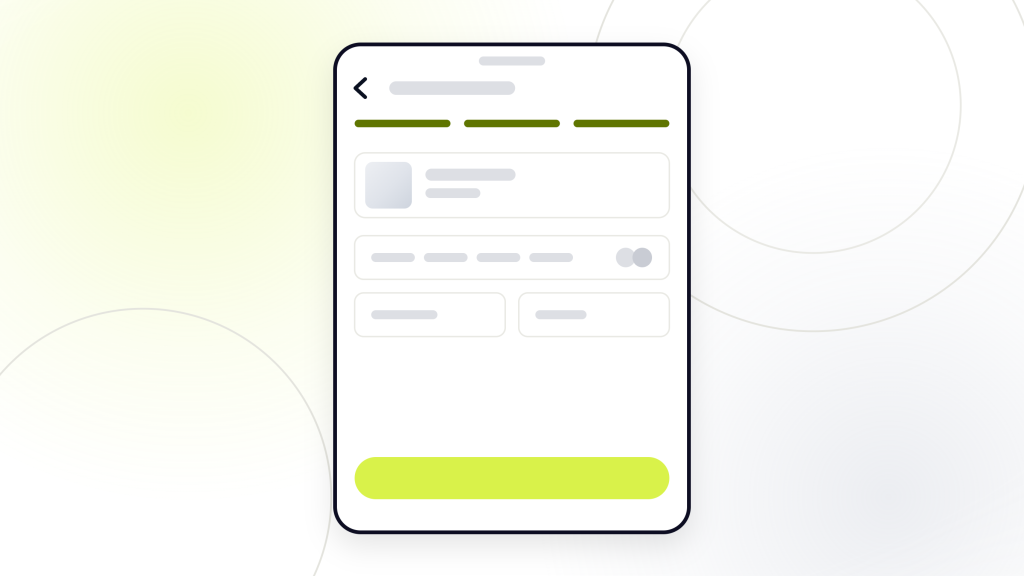 Ecommerce SEO checklist. A phone held mid purchase, stopped on the card entry step of a checkout with its step rail above it, the one screen where the money actually changes hands.