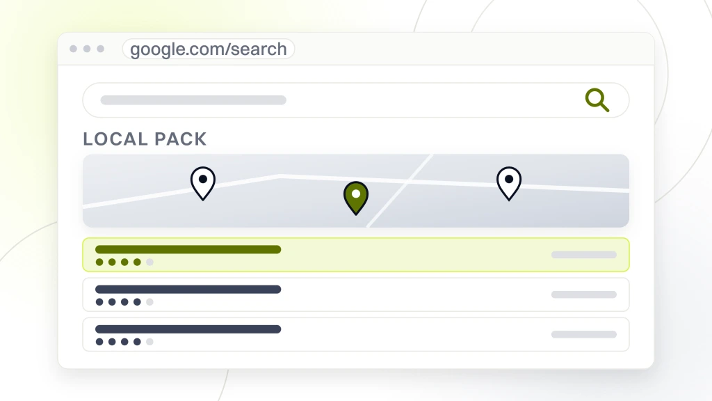 Craft Beverage Marketing Agency. A search results window showing the map with its pins and four local pack listings under it, the first one highlighted.