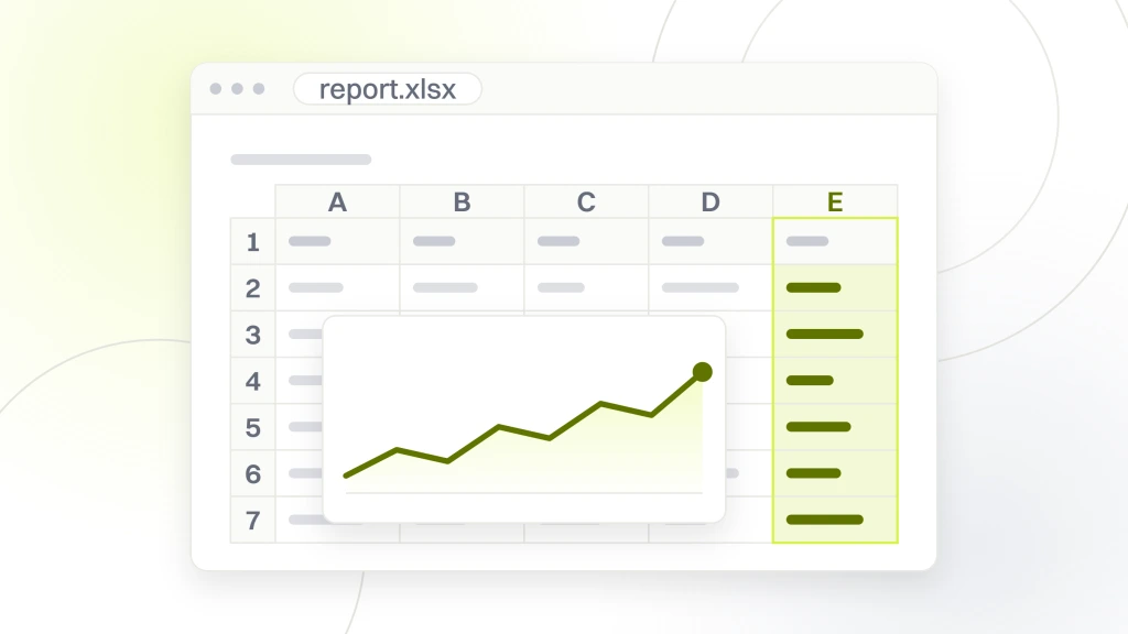 Web Design and Development Cost. A spreadsheet window showing a five column cost grid of six rows with a chart object sitting over the cells.