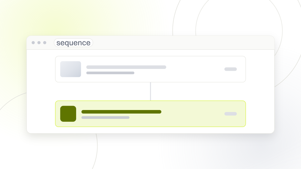 Ecommerce backlinks. A window holding two stacked message cards joined by a wait, the shape of the automated pitch a link vendor sends and then sends again.