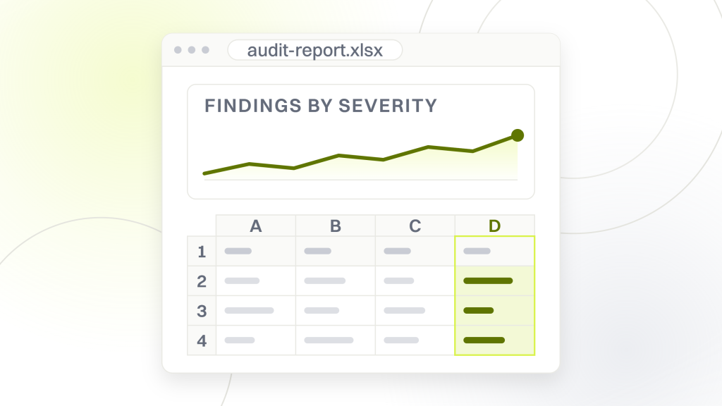 Why website audit is important. A spreadsheet window with a chart card over a four column table of findings, the document an audit actually arrives as.