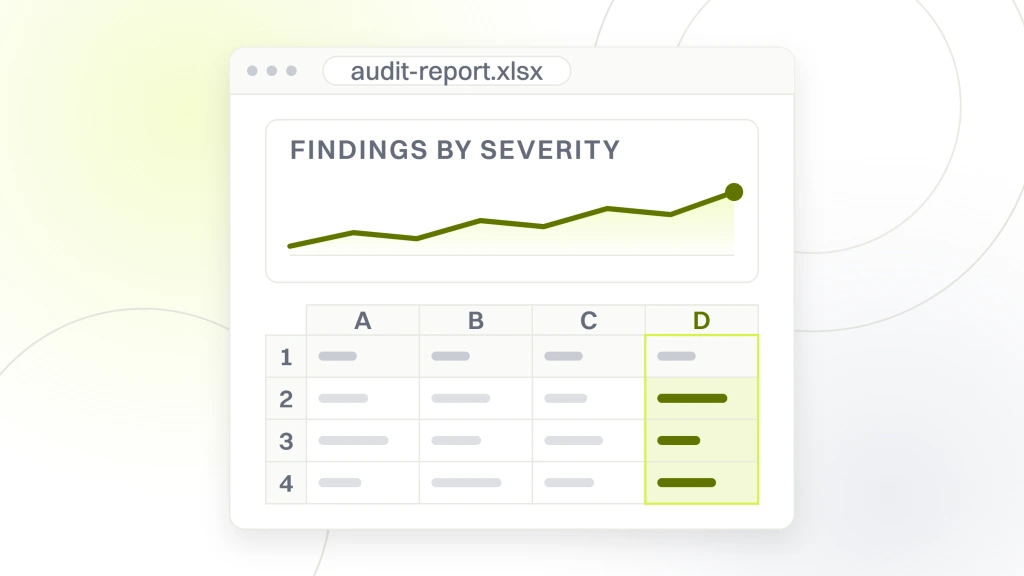 Why website audit is important. A spreadsheet window with a chart card over a four column table of findings, the document an audit actually arrives as.