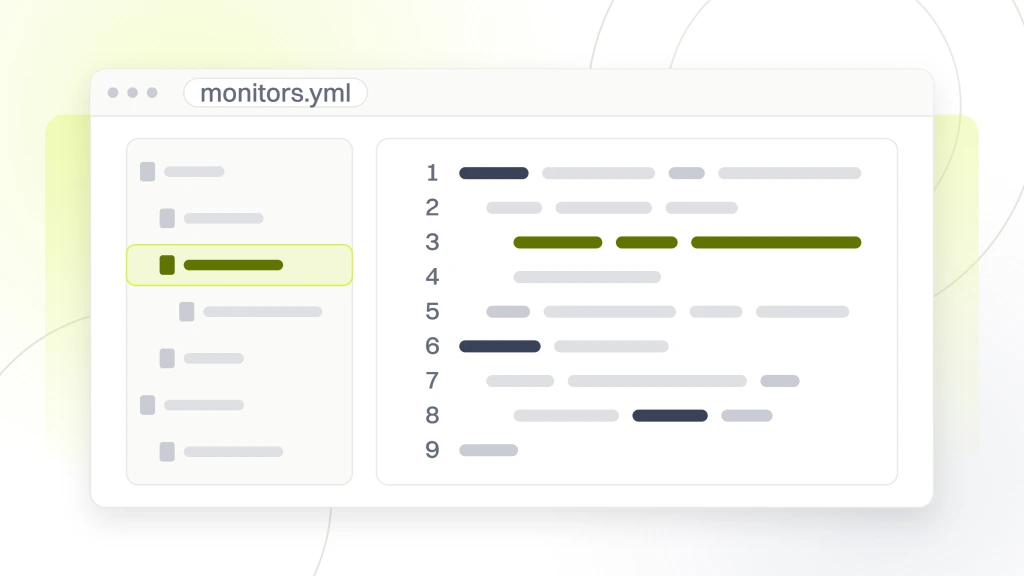 Healthcare website issues. An editor window with a file tree rail on the left and a code pane on the right, one line highlighted in lime as the check being added.