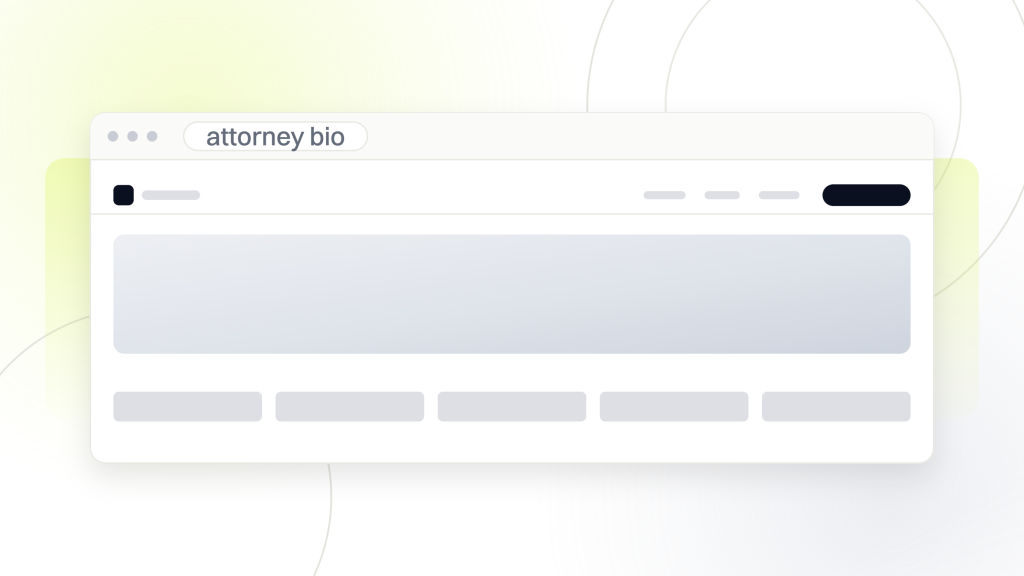 SEO audit for law firms. A browser window holding an attorney biography page with a phone build of the same page in front of it, the page type most firm audits skip.