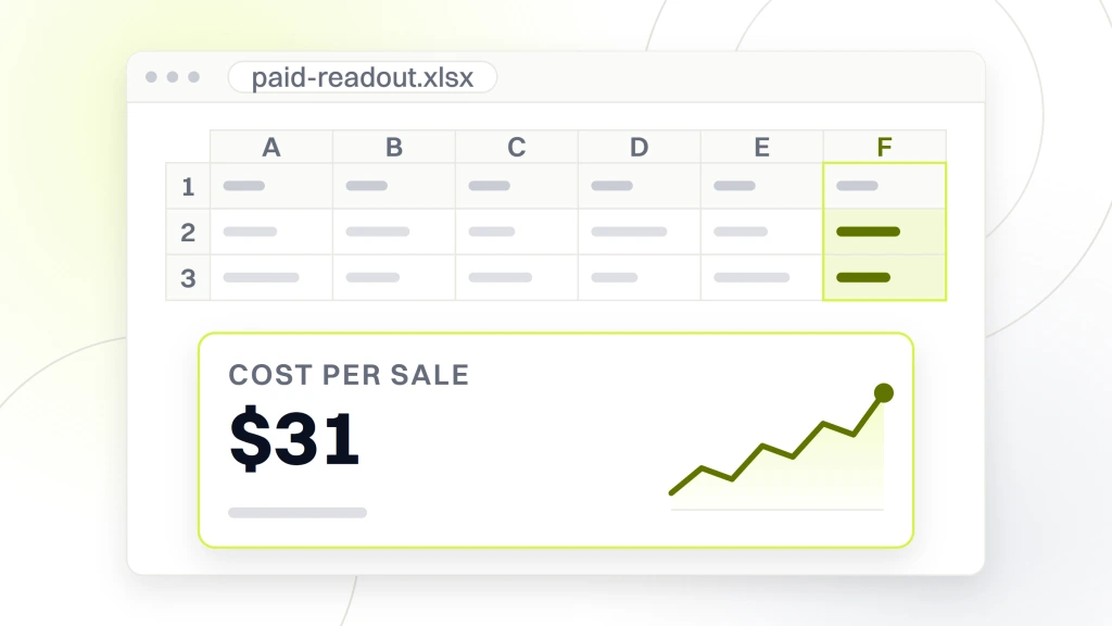 A spreadsheet export in a window with one cell magnified to read 31 dollars above the words on 650,000 dollars in ad spend, from a guide to fashion Market Research.