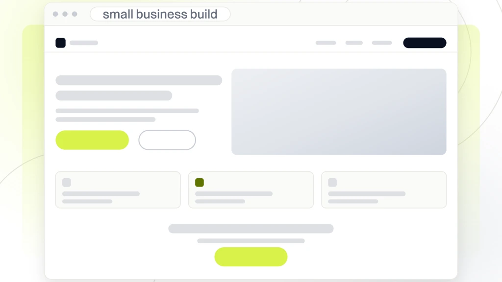 Utah Small Business Website Packages. A browser window showing a small business site with a navigation bar, a photographic hero, a row of service cards and a call to action band.