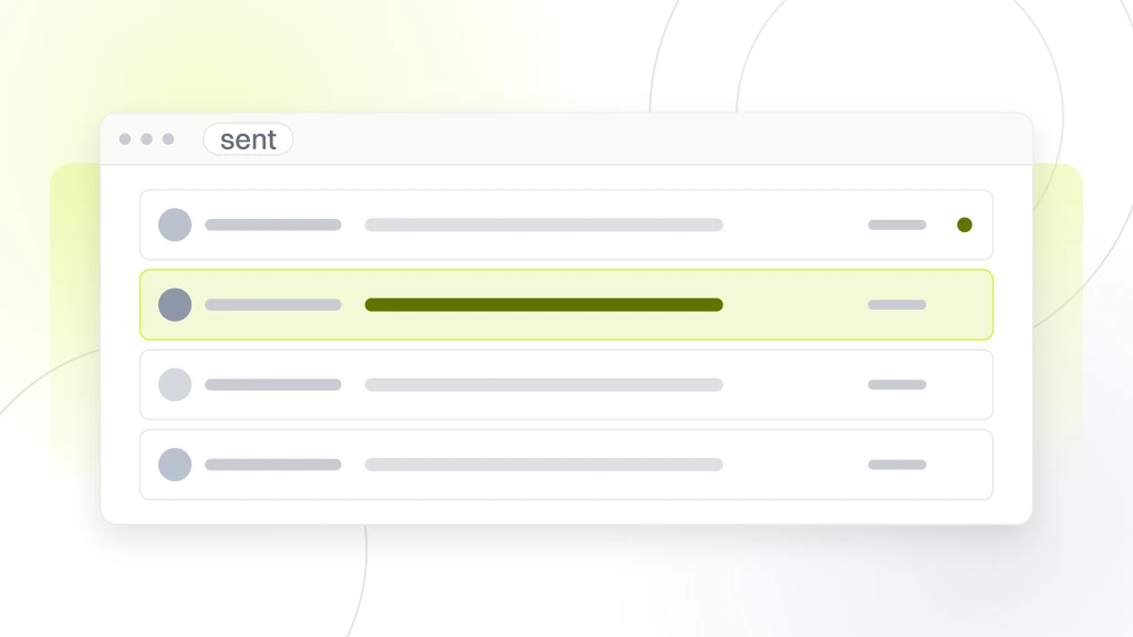 Dental practice reviews. A mail client window listing four sent review request messages, one unread and one highlighted.