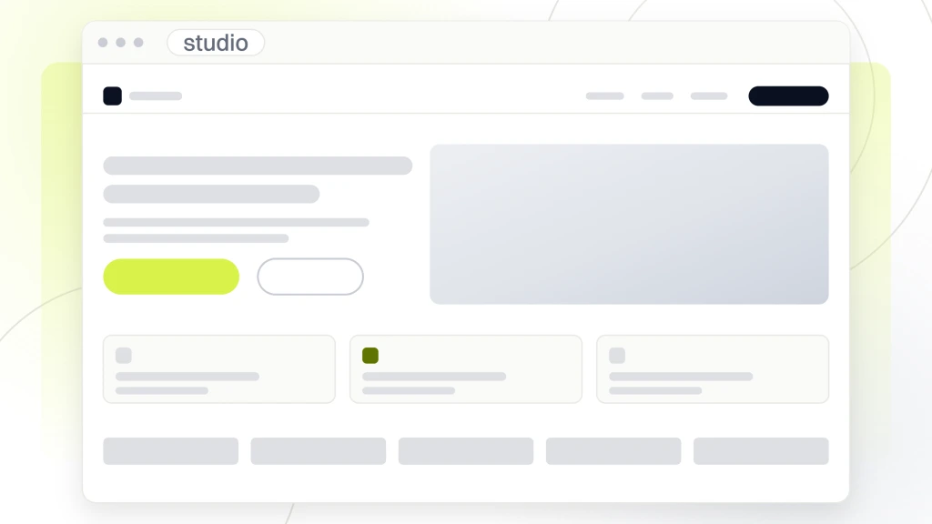 Fashion Designer Web Page. A designer studio site drawn in browser chrome, showing the navigation, a photographic hero, a grid of look cards and a row of press logos.