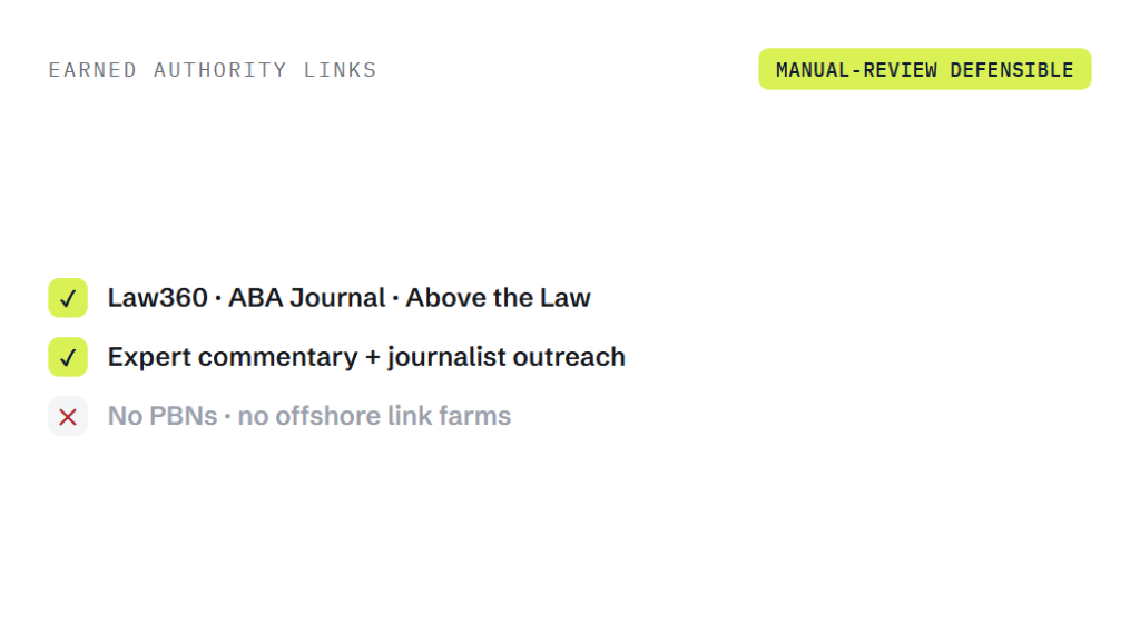 attorney SEO services deliverable panel visualizing scope of work