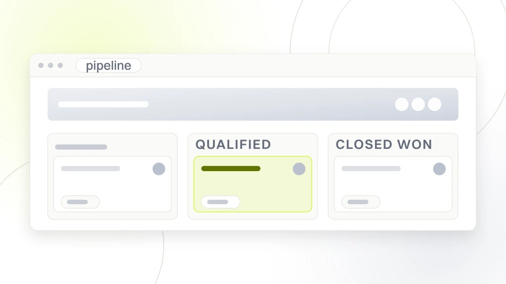 B2B SaaS Marketing Strategy. A deal board with three stage columns, demo requested, qualified and closed won, each holding cards drawn as rules.