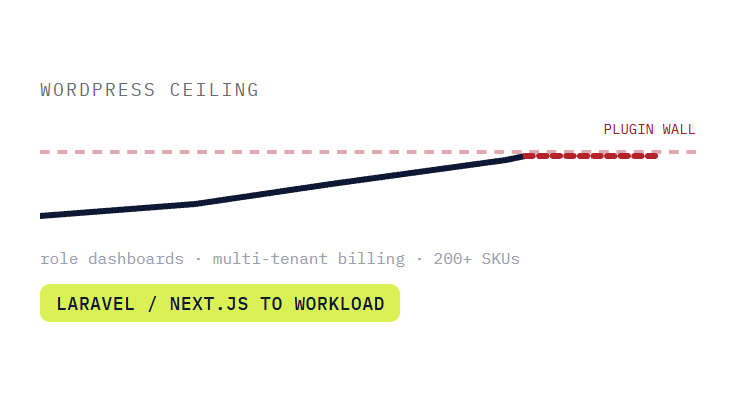 bespoke web development agency challenge card visualizing a common growth blocker