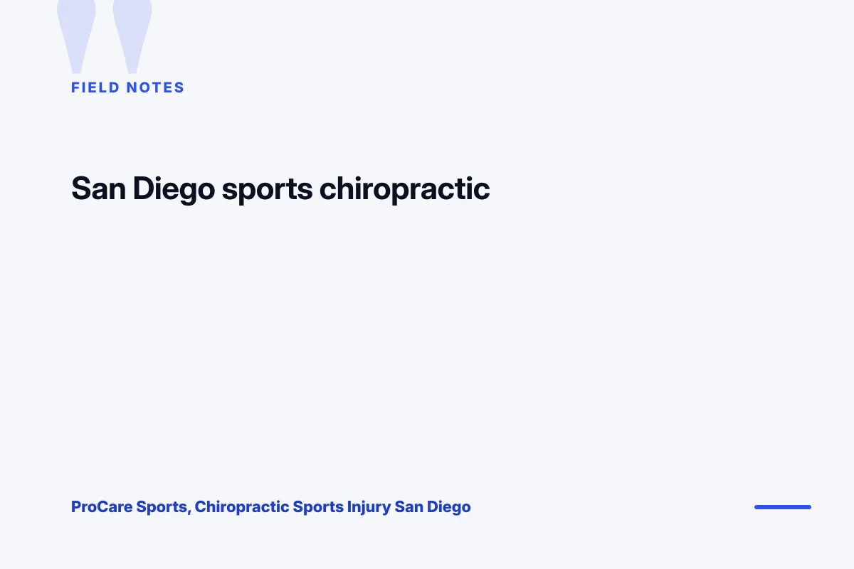 ProCare Sports field notes on chiropractor website design