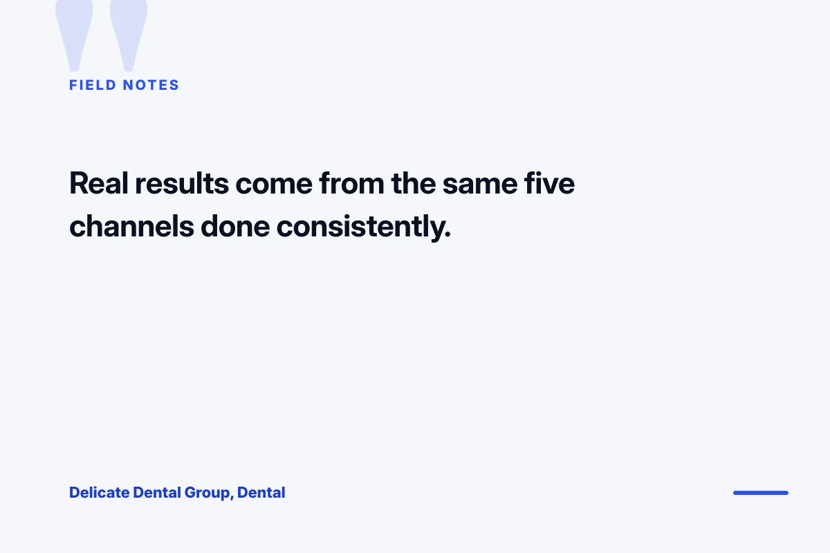 Delicate Dental field notes on chiropractor web design