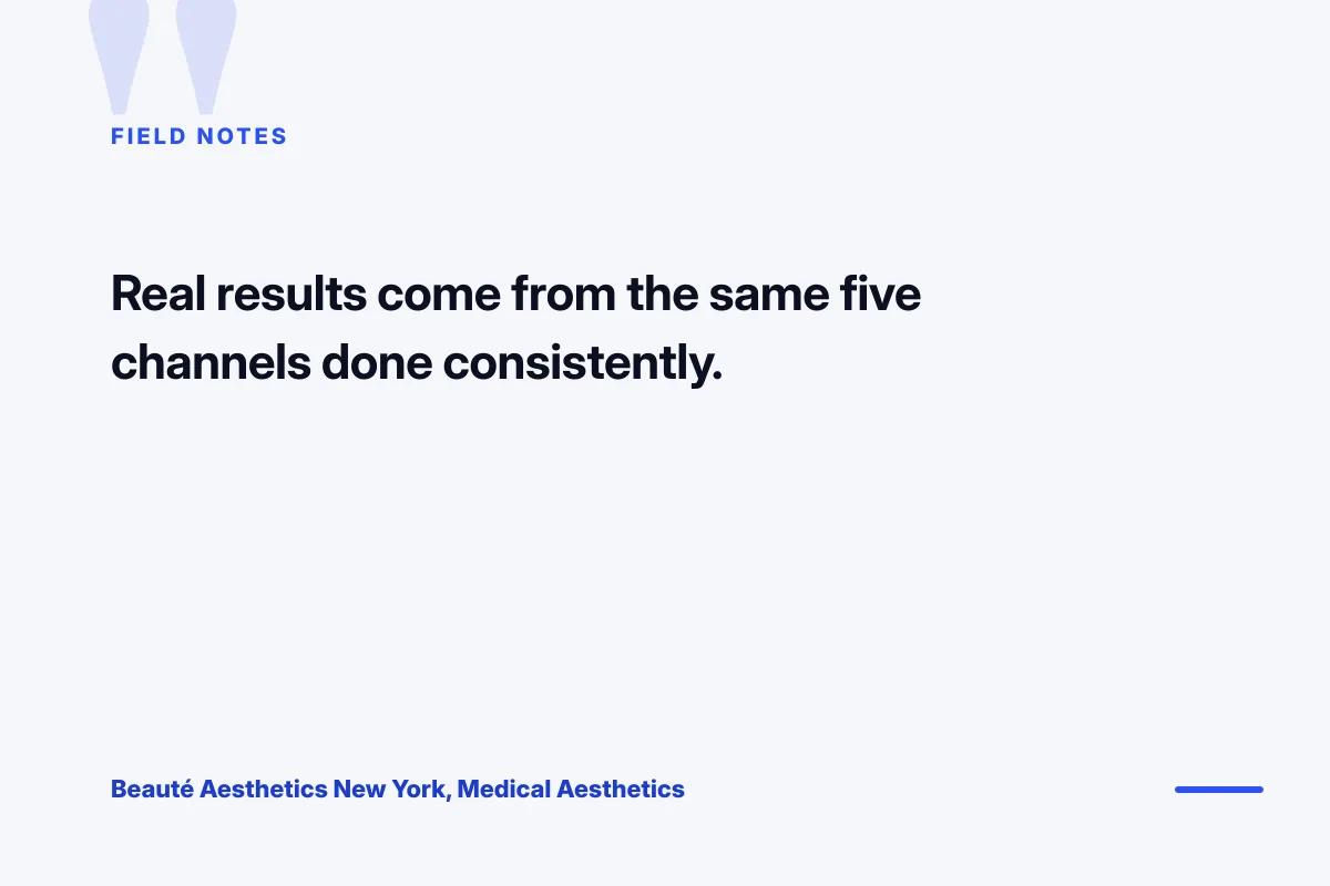 Beaute Aesthetics field notes on chiropractor website design