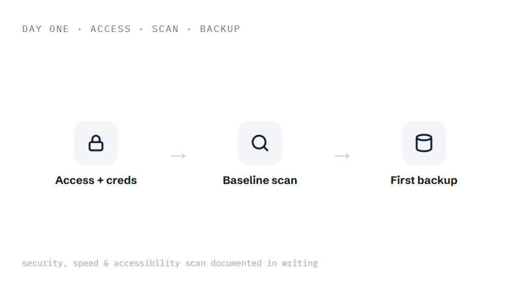 chiropractor website maintenance deliverable panel visualizing scope of work