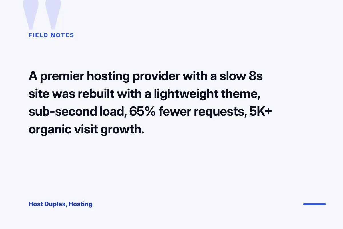 Host Duplex field notes on custom wordpress website development