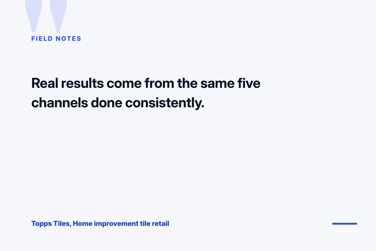 Topps Tiles e-commerce ppc advertising field notes