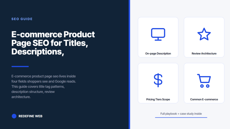 E-commerce Product Page SEO for Titles, Descriptions, Reviews, CTR