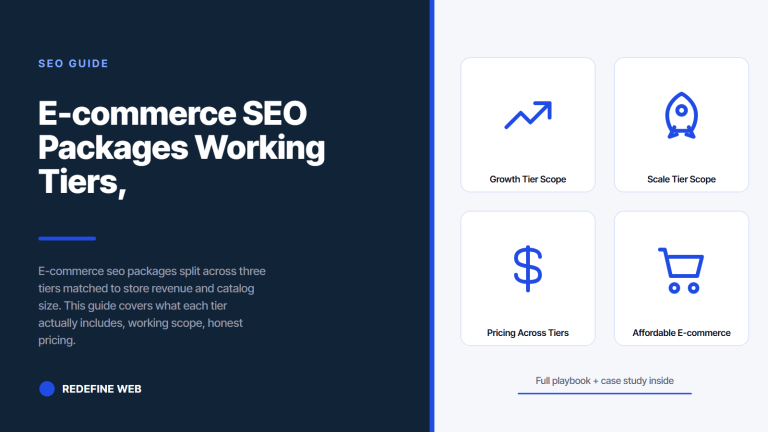 E-commerce SEO Packages Working Tiers, Scope, and Pricing