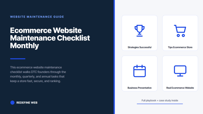Ecommerce Website Maintenance Checklist Monthly to Annual