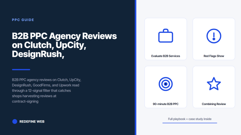 B2B PPC Agency Reviews on Clutch, UpCity, DesignRush, GoodFirms, and Upwork