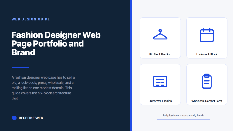 Fashion Designer Web Page Portfolio and Brand Site Guide