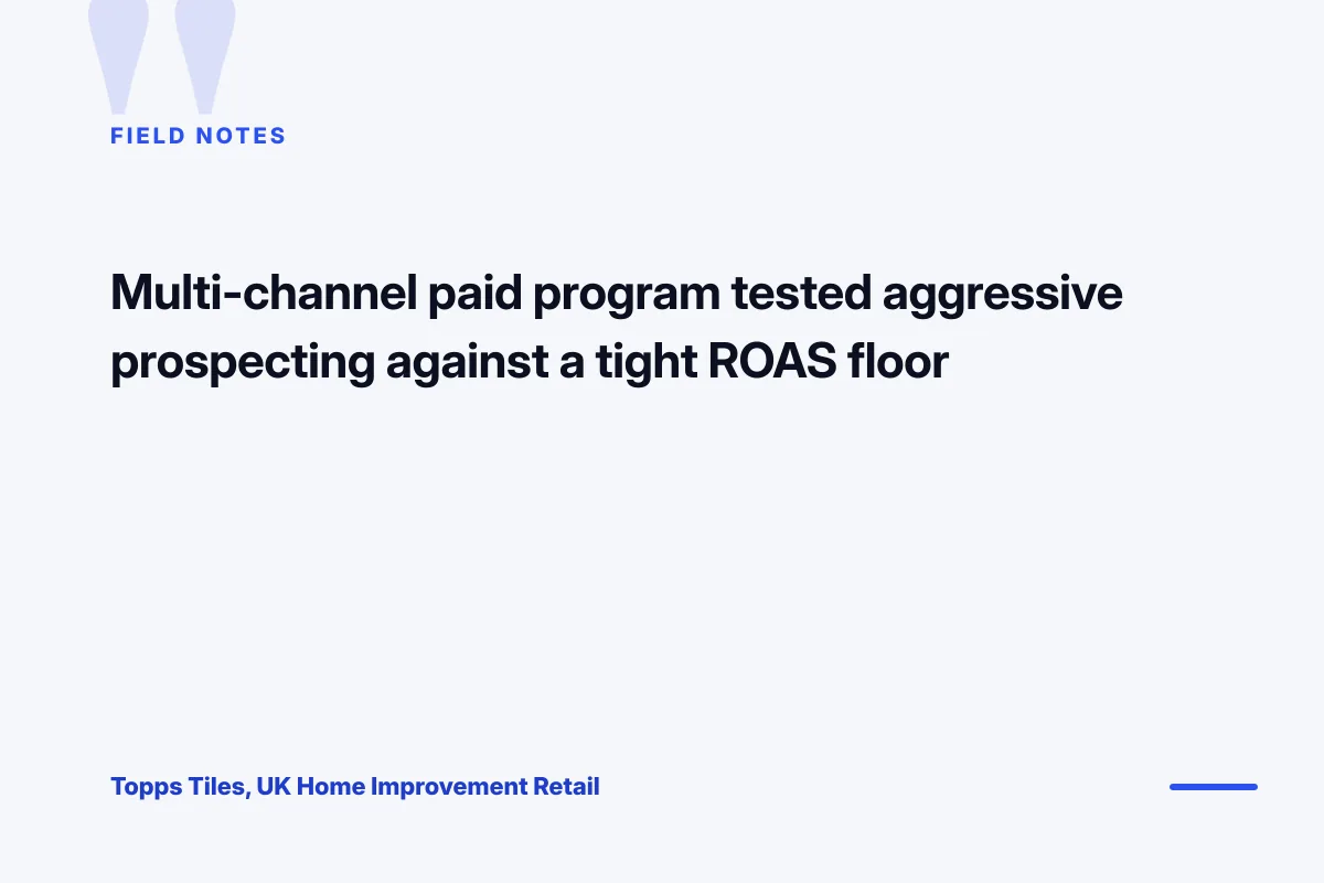 Topps Tiles paid media notes applied to fashion ppc
